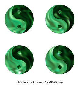Kit de antecedentes cromáticos con yin yang. Fondo líquido neón original. Símbolo de color suave de moda. Diseño de pantalla moderna y ecológica para folletos, calendarios, tarjetas o invitaciones.