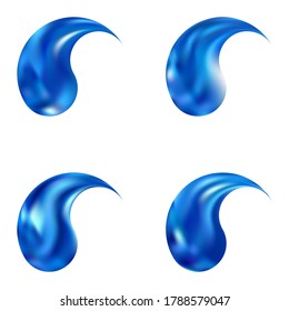 Kit of colored backgrounds with yin or yang. Buddhist original east style. Trendy soft color icon. Blue eco fluid templates for your poster, presentation, invitation, brochure or cards.