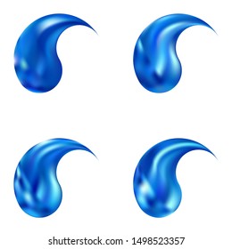 Kit of colorful backgrounds with yin or yang. Oriental original east style. Trendy soft color concept. Blue modern and effective, smooth blurred elegant gradient covers.