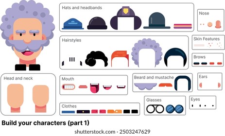 
Kit for creating male character avatars. Characters