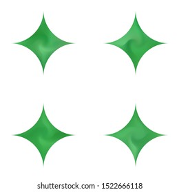 Kit of diamond-shaped abstract backgrounds. Minimal style of 80th. Trendy soft color rhombus. Green smooth elegant colored, and easy editable modern gradient template.