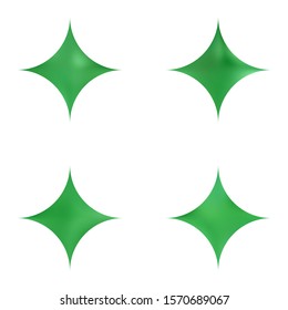 Kit of diamond-shaped abstract backgrounds. Trendy soft color quadrangle. Creative style of 80th. Green smooth elegant colored, and easy editable modern gradient template.