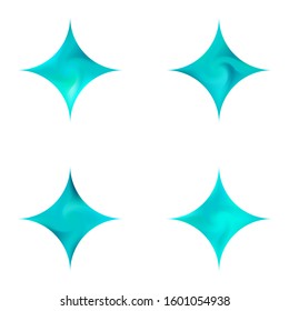 Kit of diamond-shaped abstract backgrounds. Trendy soft color theme. Futuristic style of 80th. Blue smooth elegant colored, and easy editable modern gradient template.