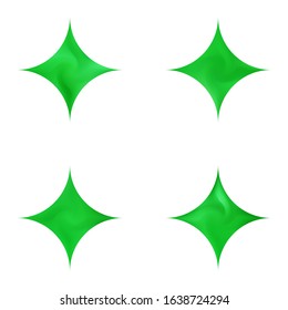 Kit of diamond-shaped blurred backgrounds. Creative style of 80th. Trendy soft color pastel. Green modern abstract cover for your graphic design or creative projects.