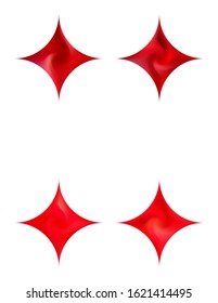 Kit of diamond-shaped gradient backgrounds. Trendy soft color quadrangle. Neon style of 80th. Red modern, natural cover for your creative projects and graphic design.