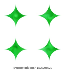 Kit of diamond-shaped gradient backgrounds. Trendy soft color effect. Geometric style of 80th. Green modern, natural cover for your creative projects and graphic design.