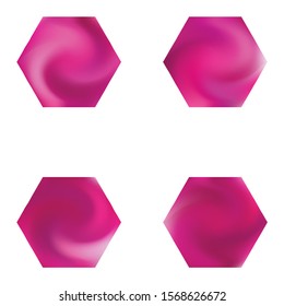 Kit of exagonal abstract backgrounds. Cool style of 90th, 80th. Trendy soft color element. Pink smooth elegant colored, and easy editable modern gradient templates.
