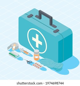 kit and first aid set icons