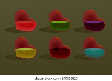 kit glass hearts