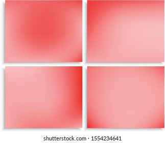 Kit of gradient trendy mesh backgrounds. Effective backdrops with soft shadow. Vector illustration elements. Pink eco templates for your poster, banner or graphic design.