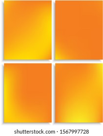 Kit of gradient trendy mesh backgrounds. Beautiful backdrop with soft shadow. Vector illustration themes. Orange eco templates for your poster, banner or graphic design.