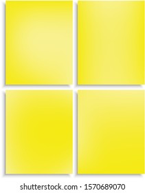 Kit of gradient trendy mesh backgrounds. Fresh backdrop with soft shadow. Vector illustration layout. Yellow eco templates for your poster, banner or graphic design.