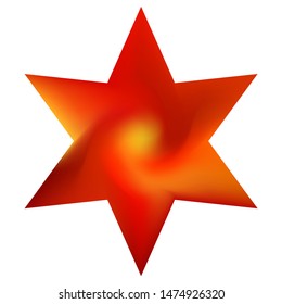 Kit of hexagram gradient backgrounds. Traditional sacred religious symbols. Good soft color logo. Red modern, natural covers for your creative projects and graphic design.