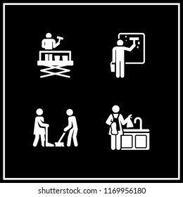 kit icon. 4 kit vector set. cleaning icons for web and design about kit theme