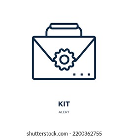 Kit-Symbol aus der Alarm-Sammlung. Dünne Linearkit, Internet, Technologiekonzern einzeln auf weißem Hintergrund. Zeilenvektorkit-Zeichen, Symbol für Web und Mobile