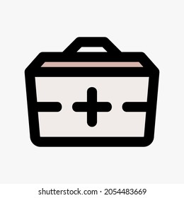 Kit-Icon-Vektorgrafik im vollen Line-Stil über Medizin, Verwendung für mobile App-Präsentationen auf der Website