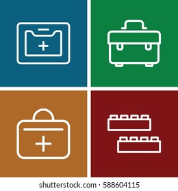 kit icons set. Set of 4 kit outline icons such as 