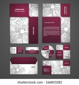 Kit of identity solutions for corporate or business which includes CD cover, business card, letter head designs. All in EPS10