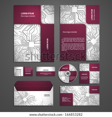 Kit of identity solutions for corporate or business which includes CD cover, business card, letter head designs. All in EPS10