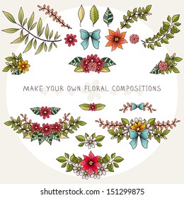 Kit for making floral compositions. You can make your own floral frames, dividers, decorations for your design projects. Just turn on your imagination and go on =)