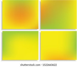 Kit of modern blurry original backgrounds. Vector illustration elements. Graphic backdrop with soft shadow. Yellow abstract colorful design for poster, presentation and banner.