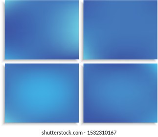 Kit of modern blurry original backgrounds. Vector illustration elements. Magic backdrops with soft shadow. Blue abstract colorful design for poster, presentation and banner.