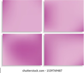 Kit of modern blurry original backgrounds. Vector illustration themes. Minimal backdrop with soft shadow. Violet abstract colorful design for poster, presentation and banner.