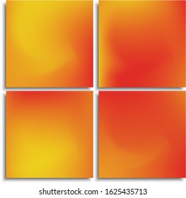 Kit of modern blurry original backgrounds. Flat backdrops with soft shadow. Vector illustration space. Red abstract colorful design for poster, presentation and banner.