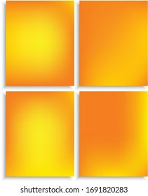 Kit of modern blurry original backgrounds. Colorful backdrop with soft shadow. Vector illustration space. Orange abstract colorful design for poster, presentation and banner.