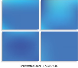 Kit of modern blurry original backgrounds. Magic backdrops with soft shadow. Vector illustration pastel. Blue abstract colorful design for poster, presentation and banner.