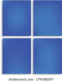 Kit of modern blurry original backgrounds. Effective backdrops with soft shadow. Vector illustration concept. Blue abstract colorful design for poster, presentation and banner.