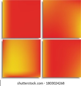 Kit of modern blurry original backgrounds. Minimal backdrops with soft shadow. Vector illustration pastel. Red abstract colorful design for poster, presentation and banner.