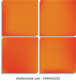 Kit of modern blurry original backgrounds. Minimal backdrop with soft shadow. Vector illustration concept. Orange abstract colorful design for poster, presentation and banner.