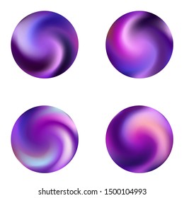 Kit with modern round mesh backgrounds. Concentric retro style of 80th. Trendy soft color theme. Violet celebration templates for your cards, invitation, brochure and calendar.