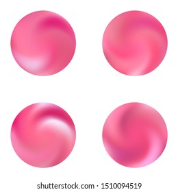 Kit with modern round mesh backgrounds. Trendy soft color illustration. Geometric retro style of 80th. Pink celebration templates for your cards, invitation, brochure and calendar.