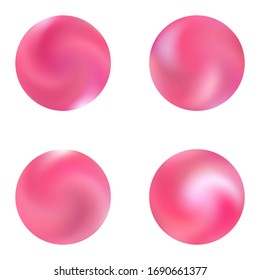 Kit with modern round mesh backgrounds. Concentric retro style of 80th. Trendy soft color concept. Pink celebration templates for your cards, invitation, brochure and calendar.