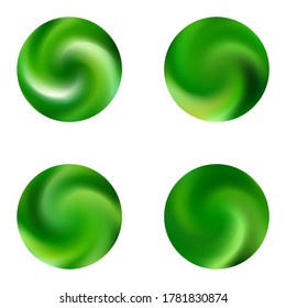 Kit with modern round mesh backgrounds. Cool retro style of 80th. Trendy soft color concept. Green celebration templates for your cards, invitation, brochure and calendar.