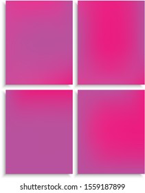 Kit of original gradient mesh backgrounds. Vector illustration layout. Magic backdrop with soft shadow. Violet modern abstract design for mobile app and user interface.