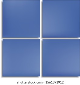 Kit of original gradient mesh backgrounds. Vector illustration wallpapers. Clean backdrops with soft shadow. Blue modern abstract design for mobile app and user interface.