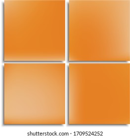 Kit of original gradient mesh backgrounds. Vector illustration wallpapers. Flat backdrop with soft shadow. Orange modern abstract design for mobile app and user interface.