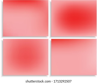 Kit of original gradient mesh backgrounds. Vector illustration art. Cool backdrops with soft shadow. Pink modern abstract design for mobile app and user interface.