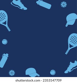 Kit padel illustrations. Padel equipment set vector design