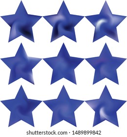 Kit of pentagram abstract backgrounds. Trendy soft color theme. Cool style of 90th, 80th. Blue smooth elegant colored, and easy editable modern gradient templates.