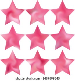 Kit of pentagram blurred backgrounds. Neon style of 90th, 80th. Trendy soft color form. Pink modern abstract covers for your graphic design or creative projects.