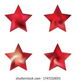 Kit aus Pentagram verschwommenen Hintergründen. Trendy weiche Farbe Logo. Cool style of 90., 80. Moderne, rote abstrakte Decken für Ihr Grafikdesign oder Ihre kreativen Projekte.