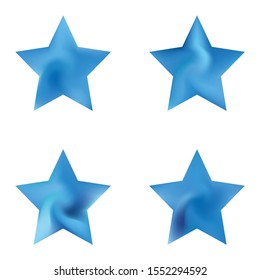 Kit of pentagram gradient backgrounds. Flat style of 90th, 80th. Trendy soft color element. Blue modern, natural covers for your creative projects and graphic design.