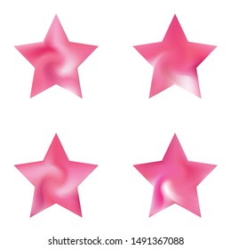 Kit of pentagram gradient backgrounds. Trendy soft color pastel. Creative style of 90th, 80th. Pink modern, natural covers for your creative projects and graphic design.