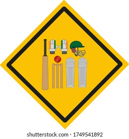 kit to play cricket. illustration for web and mobile design.