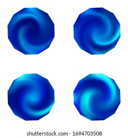 Kit de fondo poligonal borroso. Arte moderno de color suave. Estilo geométrico del 90, 80. Cubiertas abstractas azules modernas para tu diseño gráfico o proyectos creativos.