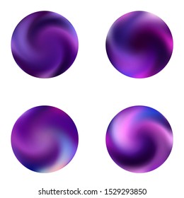Kit with round colored abstract backgrounds. Isolated retro style of 80th. Trendy soft color theme. Violet modern, natural covers for your creative projects and graphic design.